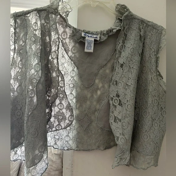 April Cornell Lace Cotton/Linen Shrug - Picture 8 of 10